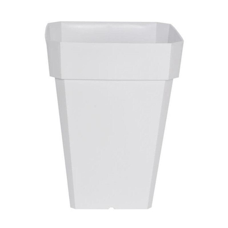 Bac a fleurs carré RIVIERA SOLEILLA - Plastique - H53x39x39 cm - Blanc
