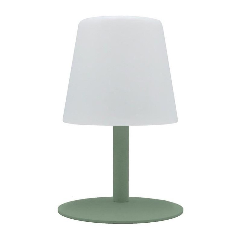 Lampe de table sans fil - LUMISKY - STANDY MINI Olive - H25 cm - Pied en acie...