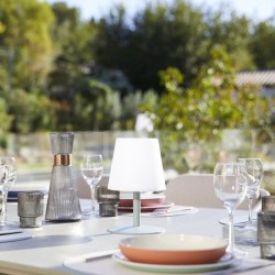 Lampe de table sans fil - LUMISKY - STANDY MINI Olive - H25 cm - Pied en acie...