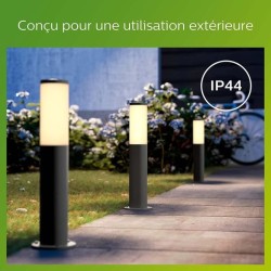 Borne extérieure PHILIPS Utrecht - Métal - LED - 1x20W - Gris -