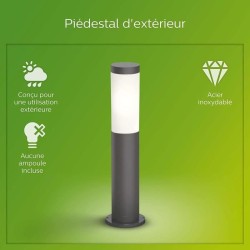 Borne extérieure PHILIPS Utrecht - Métal - LED - 1x20W - Gris -