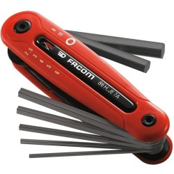 Clés mâles 6 pans sur monture Canif - FACOM - 86H.JE7APB - Jeu de 7 clés (2.5...