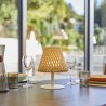 Lampe de table sans fil - LUMISKY - IBIZA - H26 cm - Bambou naturel - LED bla...