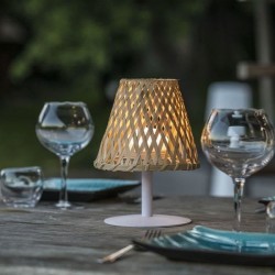 Lampe de table sans fil - LUMISKY - IBIZA - H26 cm - Bambou naturel - LED bla...