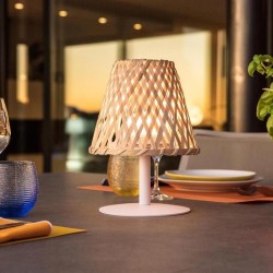 Lampe de table sans fil - LUMISKY - IBIZA - H26 cm - Bambou naturel - LED bla...