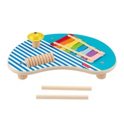 Fisher-Price-Table musicale en bois avec instruments de percussion