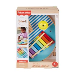 Fisher-Price-Table musicale en bois avec instruments de percussion