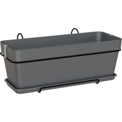 ARTEVASI Kit Jardiniere CAPRI - 50cm anthracite - 50,2 x 28,5 x h20,7 cm - 1,54L