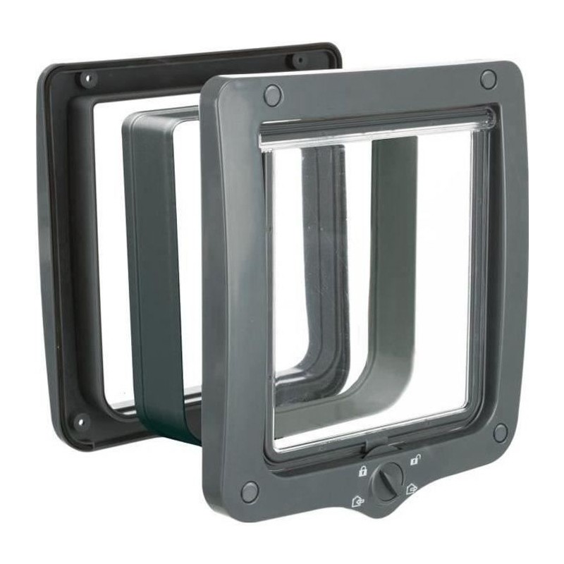 TRIXIE Chatiere a 4 modes XXL avec tunnel Gris