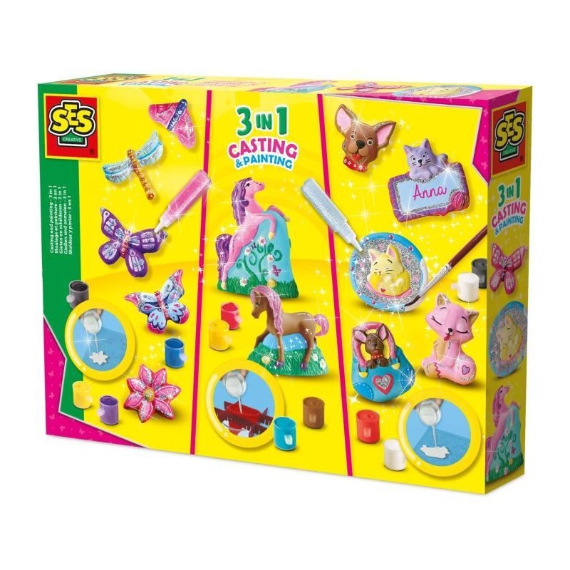 Moulage et peinture - 3 en 1 - SES Creative - Hobby Pink - 12