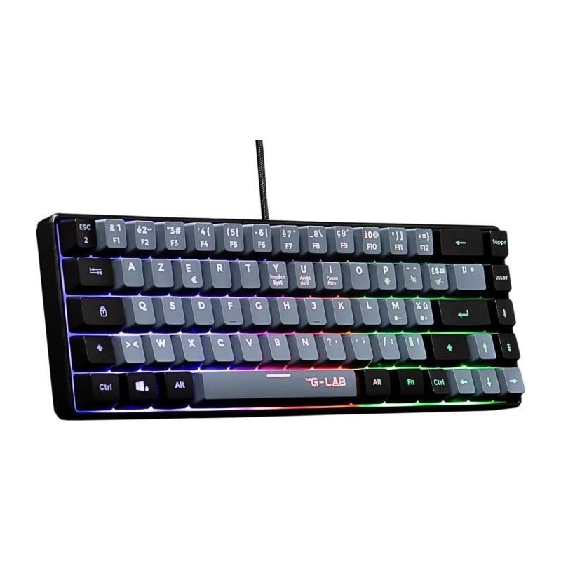 Clavier Gamer - The G-Lab - KEYZ HYDROGEN - 60% Format Compact - Rétroéclairé...