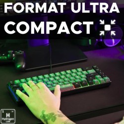 Clavier Gamer - The G-Lab - KEYZ HYDROGEN - 60% Format Compact - Rétroéclairé...