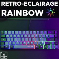 Clavier Gamer - The G-Lab - KEYZ HYDROGEN - 60% Format Compact - Rétroéclairé...