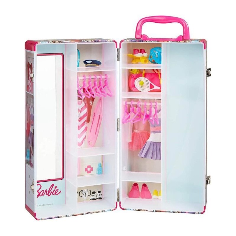 Mallette Armoire Barbie - Klein - Pour Vetements et Accessoires de Poupées - ...