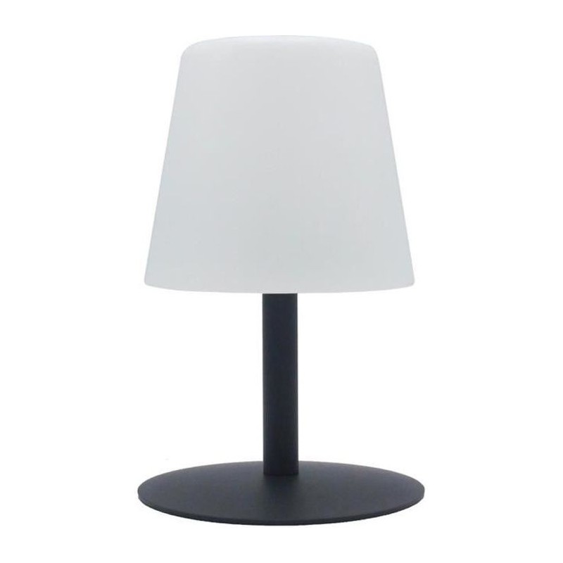 Lampe de table LED sans fil Standy Mini Rock - Lumisky - H 25 cm - Gris et blanc