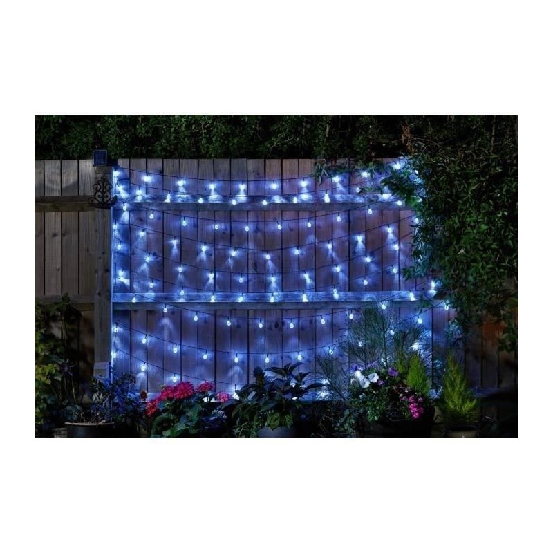 Guirlande d'extérieur solaire SMARDTV - Ultra 100 boules 15L - Blanc froid - ...