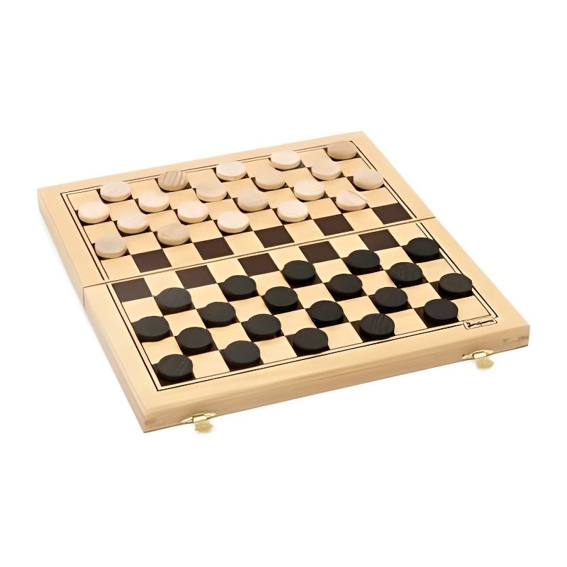 Jeu de Dames en Bois - Jeujura - 8131 - Coffret Pliant - 30x30x2cm - Fabricat...