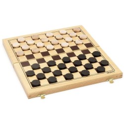 Jeu de Dames en Bois - Jeujura - 8131 - Coffret Pliant - 30x30x2cm - Fabricat...