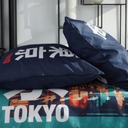 Parure de lit - TODAY - JAVA - 2 personnes - 240x220 cm - Coton - Imprimé Tok...