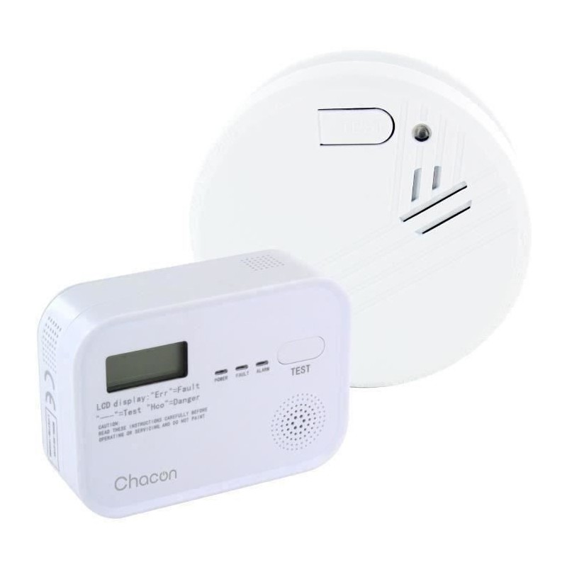 CHACON - Pack Détecteur de fumée + Co Alarm