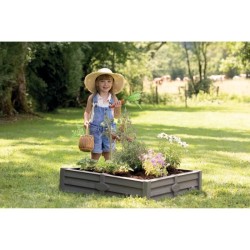 SMOBY Bac Square Garden 2 en 1 : bac a sable et carré potager - 76x76cm - Bâc...