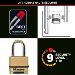 Cadenas Haute Sécurité - MASTER LOCK - M175EURDLF - Combinaison - Zinc - Anse...