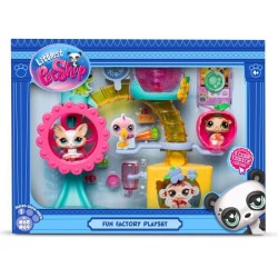 BANDAI - Littlest Pet Shop - Coffret Fun Factory - Ensemble de jeu avec 2 ani...
