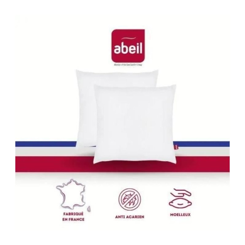 Lot de 2 oreillers anti-acariens - 60 x 60 cm - 100% coton traité Biome - ABEIL
