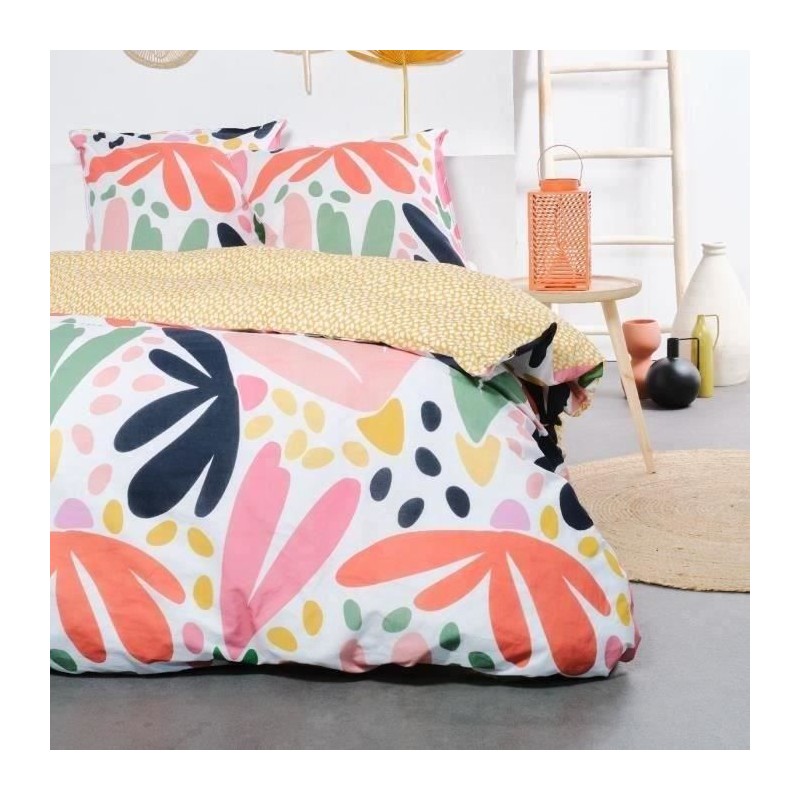 Parure de lit - TODAY Sunshine - 240x220 cm - 2 personnes - coton imprimé gra...