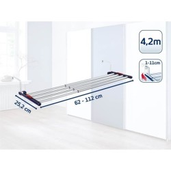 Séchoir mural Leifheit Quartett 81413, étendoir mural avec 4,2m d'étendage et...