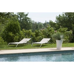 Pot de fleurs - RIVIERA - Soleilla haut - H52 x D39 cm - 37L - Blanc