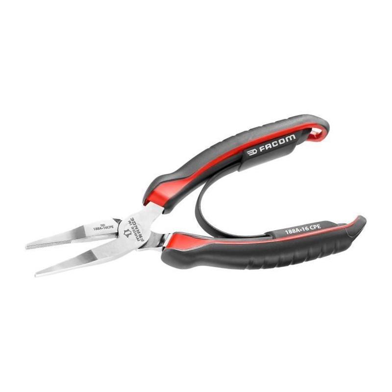 Pince a bec plat - FACOM - 188A.16CPEPB - Bec fin de 46mm - Noir