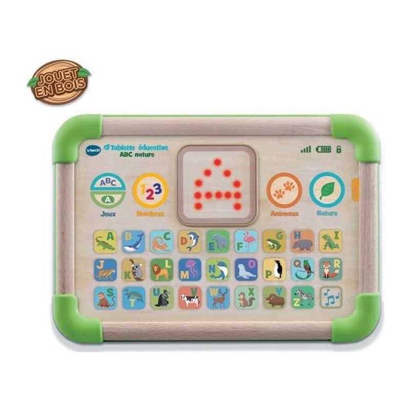 VTECH - Play Green - Tablette Éducative ABC Nature - Jouet Bois FSC