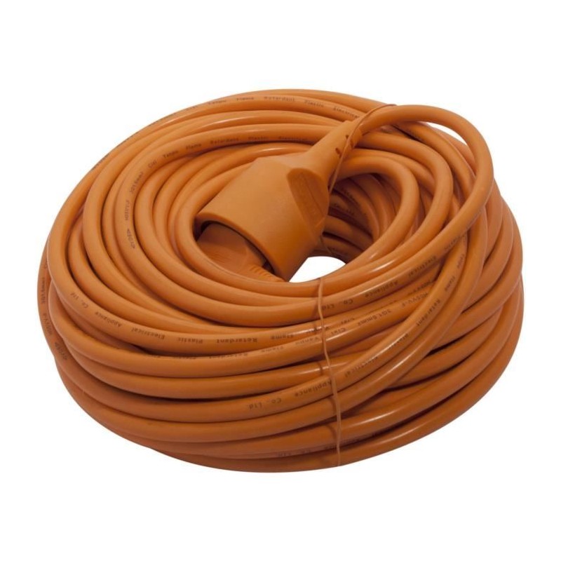 Prolongateur - CHACON - HO5VVF - 3 x 1,5mm2 - 25 m - Orange (FR)