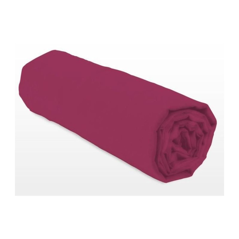 Drap-housse - LOVELY HOME - LH71617 - 90x190+25 cm - Fuchsia