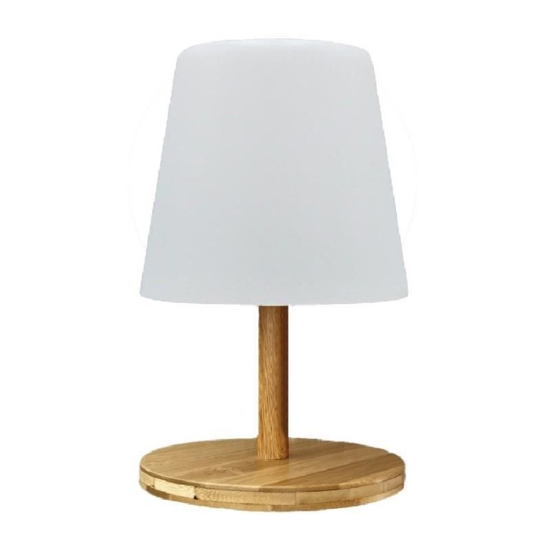 Lampe de table sans fil - LUMISKY - STANDY MINI WOOD - H25 cm - Pied en bambo...