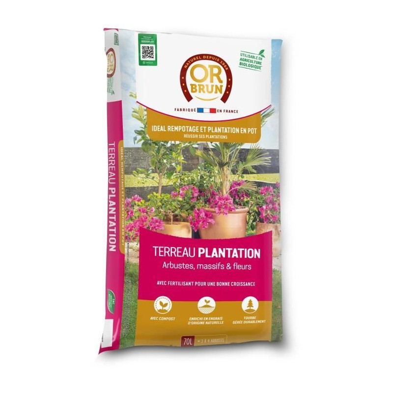 Terreau plantations - OR BRUN - OBRTPLAN70N - 70 L