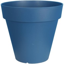 Pot de fleurs rond - RIVIERA - SOLEILLA - Plastique - D59 x H54 cm - Bleu