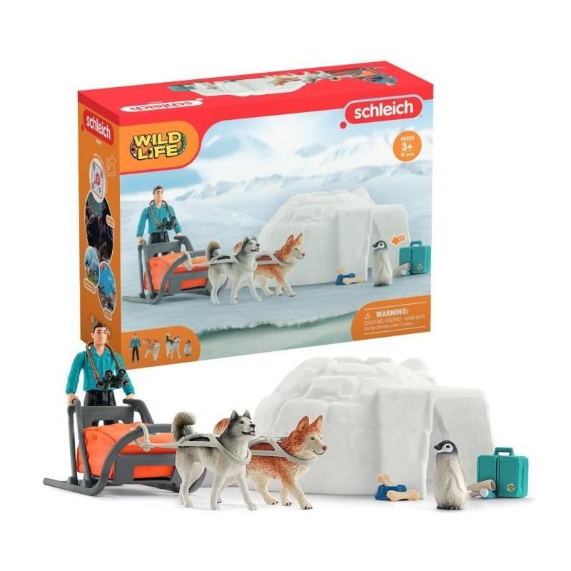 Coffret Expédition en Antarctique, figurines animaux sauvages,