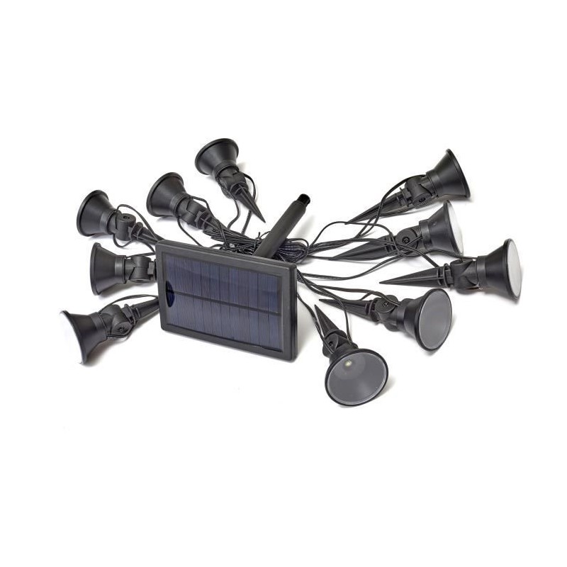Guirlande solaire - SMARDTV - Multi-spots 5L - 10 ampoules - Blanc froid - 5 ...