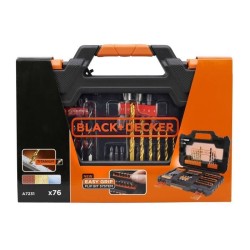Coffret perçage vissage - BLACK+DECKER - A7231-XJ - 76 Accessoires - forets, ...