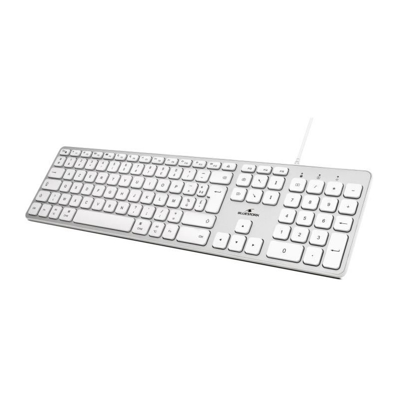 Clavier Filaire - BLUESTORK - KB Mac - Compatible Mac - Blanc