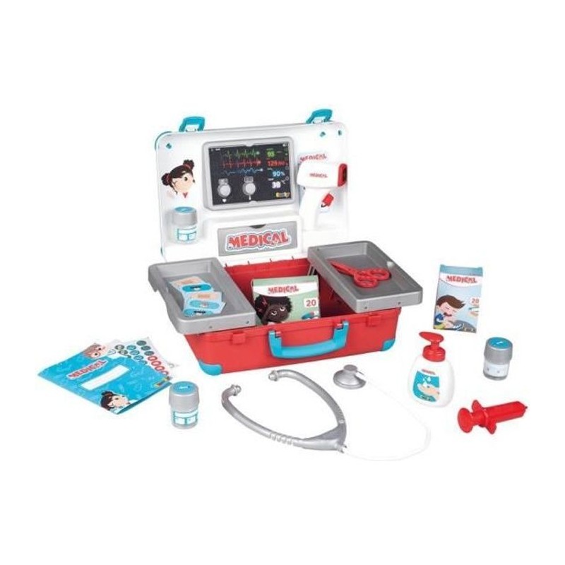 Smoby - Malette médicale  - Nombreux accessoires de médecin - Dés 3 ans - Fab...
