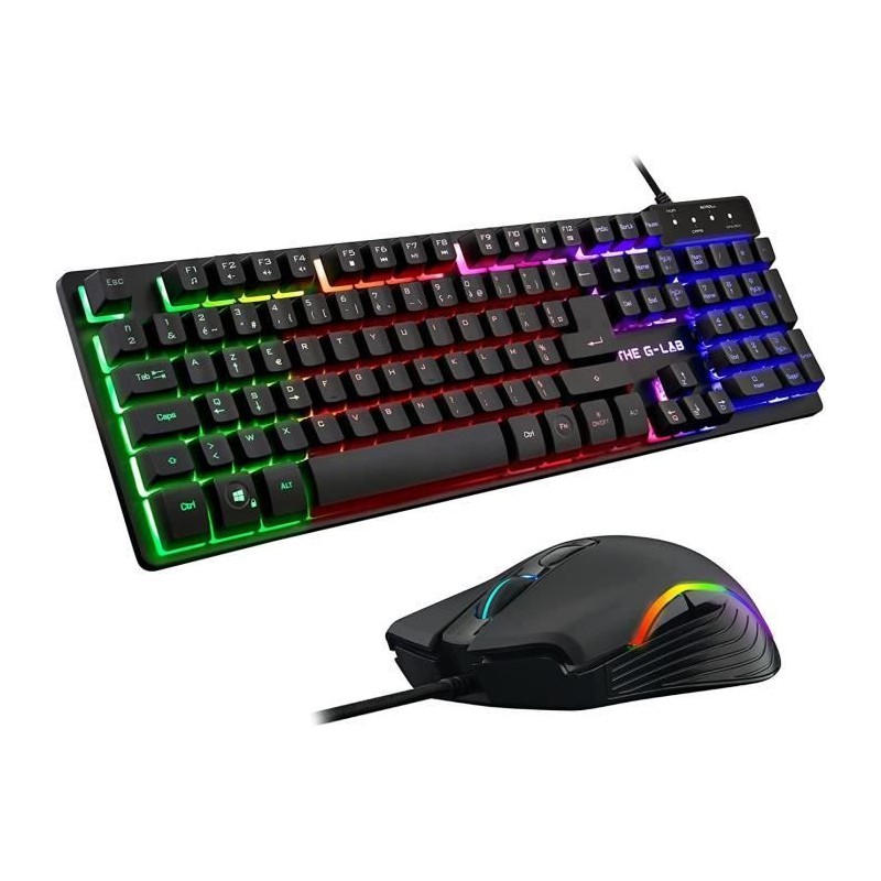 Pack Gamer 2 en 1 - The G-Lab - COMBO KRYPTON - Souris Filaire - Clavier Filaire