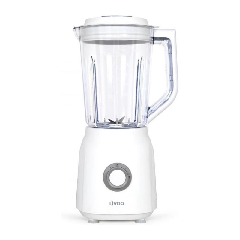 Blender - LIVOO - 1,5 L - 600 W - 22 000 tours/min - 2 vitesses - Turbo blanc