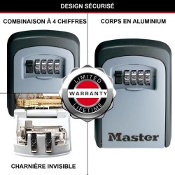 MASTER LOCK Boite a clés sécurisée [Medium] [Fixation murale] - 5401EURD - Se...