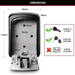 MASTER LOCK Boite a clés sécurisée [Medium] [Fixation murale] - 5401EURD - Se...