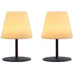 Pack de 2 Lampes de table sans fil - LUMISKY - TWINS - H16 cm - Pied en acier...