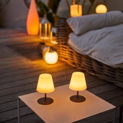 Pack de 2 Lampes de table sans fil - LUMISKY - TWINS - H16 cm - Pied en acier...