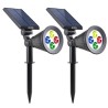 Pack de 2 Spots solaires extérieur étanches - LUMISKY - 4 LEDs colorées RGB -...